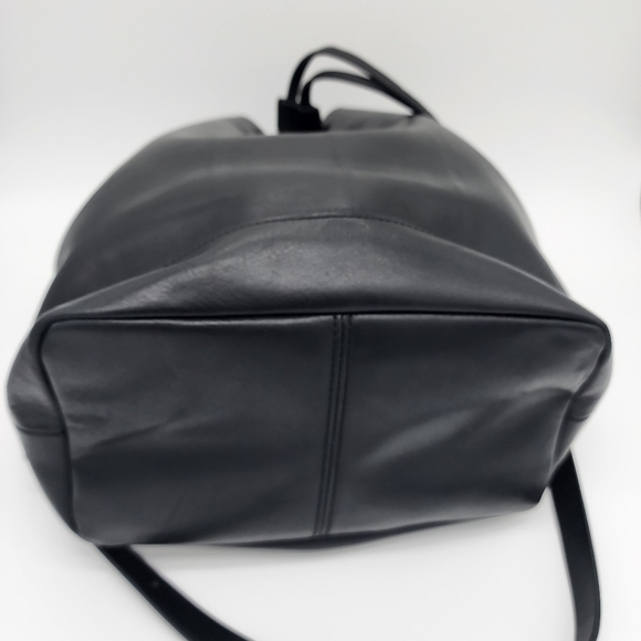 MADEWELL Lafayette Leather Bucket Drawstring Bag Black Large Carryall - Picture 9 of 16